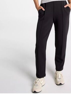 CALIA pleated Black soft scuba pants with pockets